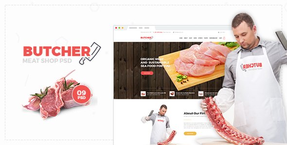 Butcher - Meat Shop PSD Template
           TFx