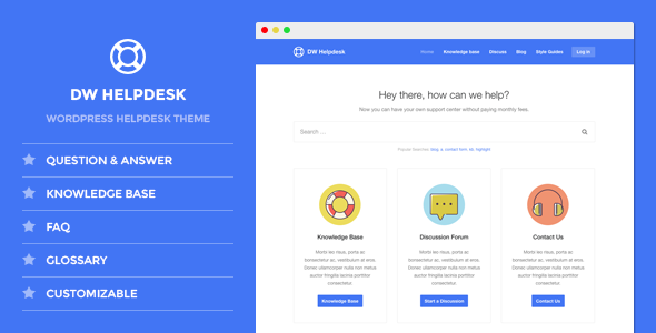 DW Helpdesk - Knowledge Base / Q&A / FAQ WordPress Theme
           TFx