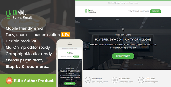 Event, Responsive Email Template + Builder Access
           TFx