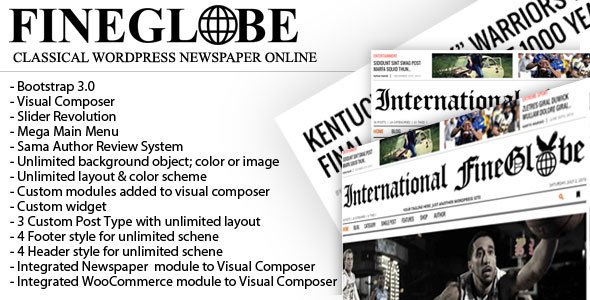 Fineglobe - Classic Newspaper Theme
           TFx