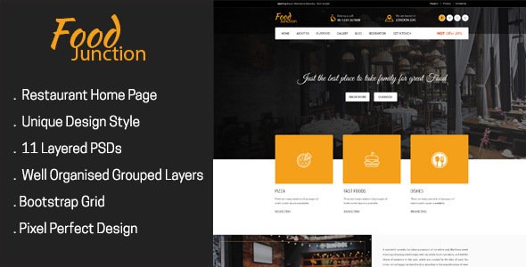 FoodJunction - Restaurant PSD Template
           TFx