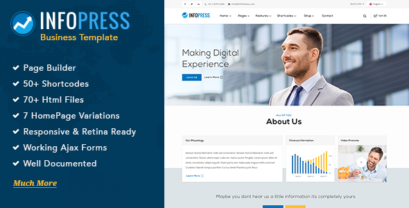 Infopress - Multi-Purpose Business Template with Page Builder
           TFx