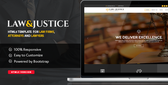 Law&Justice: Attorney Lawyer HTML5 Template
           TFx