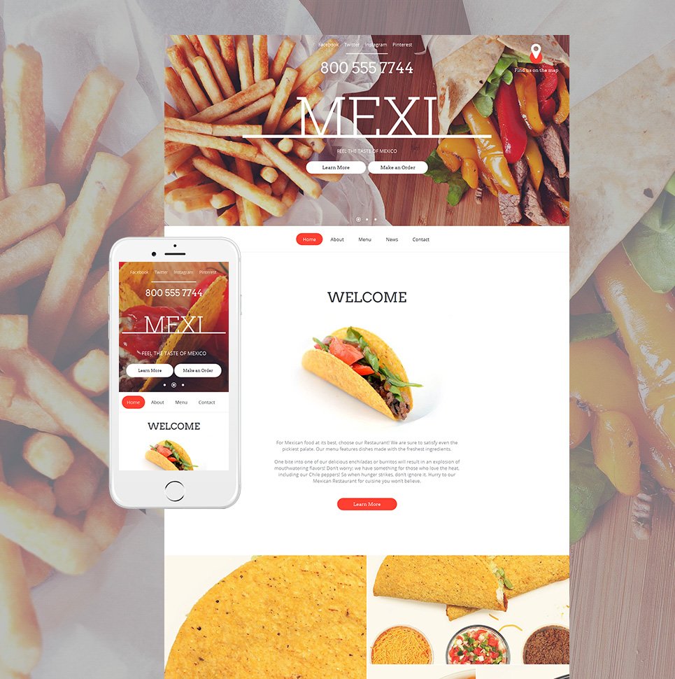 Mexican Restaurant Moto CMS HTML Template TMT