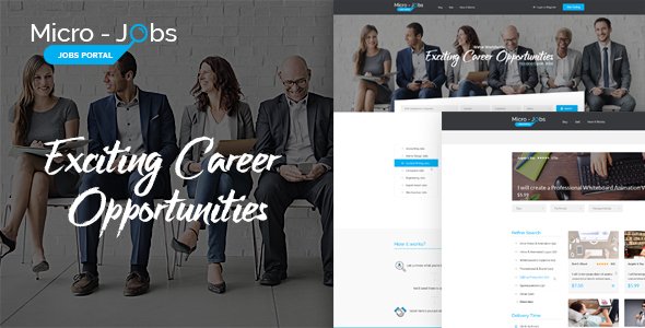 Micro Jobs - Jobs Portal PSD Template
           TFx