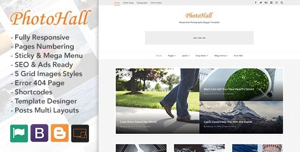 PhotoHall - Responsive Photography Blogger Template
           TFx