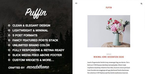 Puffin - A Responsive WordPress Blog Theme
           TFx