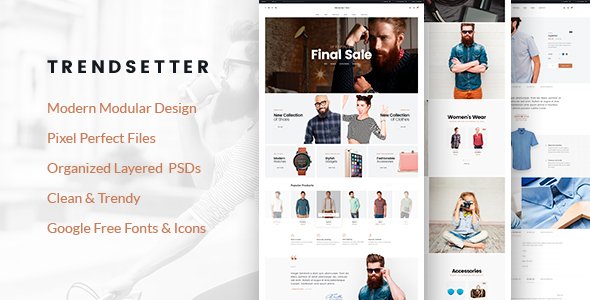 Trendsetter - e-Commerce PSD template
           TFx