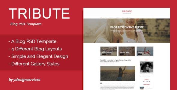 Tribute - Blog PSD Template
           TFx