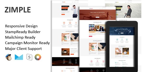ZIMPLE - Multipurpose Responsive Email Template + Stamp Ready Builder
           TFx