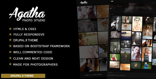 Agatha - Photography Portfolio Drupal 8 Theme
           TFx