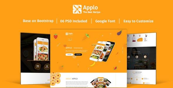 Applo - Onepage PSD Template For Recipe Application Landing Page
           TFx