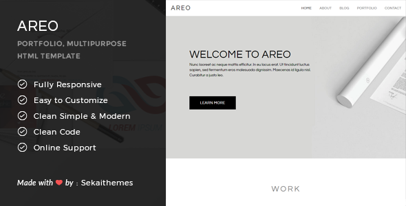 Areo - Responsive Multipurpose HTML Template
           TFx