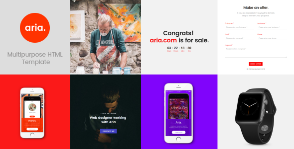 Aria Minimal One page Creative Template
           TFx