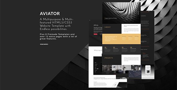 Aviator - A Multipurpose & Multi-featured HTML5/CSS3 Website Template with endless possibilities
           TFx
