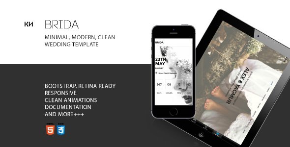 Brida - Multipurpose, Minimal Wedding Template
           TFx