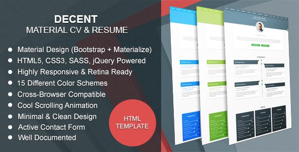 Decent | Material CV & Resume
           TFx