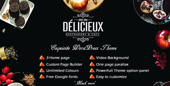 Delicious  Exquisite Restaurant WordPress Theme
           TFx