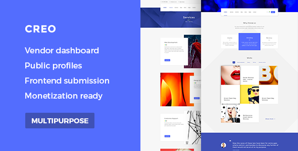 Handmade Marketplace WordPress Theme - Multipurpose Listing Template - Creo
           TFx