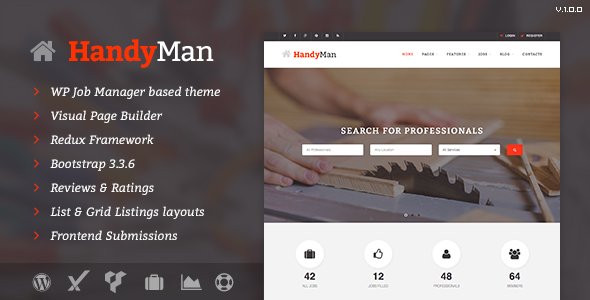 Handyman - Job Board WordPress Theme
           TFx