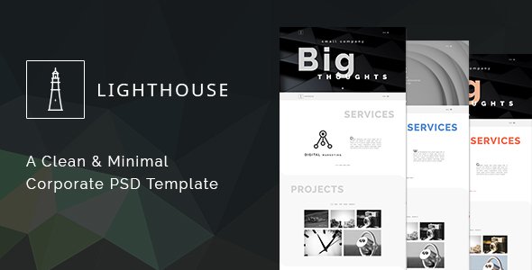 Lighthouse - One Page Minimal Corporate PSD Template
           TFx