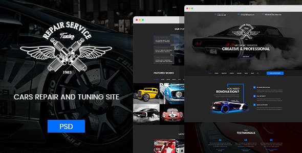 Mechanic - Car Repair, Tuning, Routine Maintenance PSD Template
           TFx