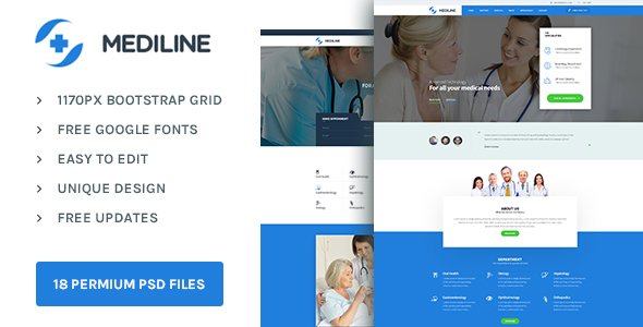 Mediline : Medical & Health PSD template
           TFx