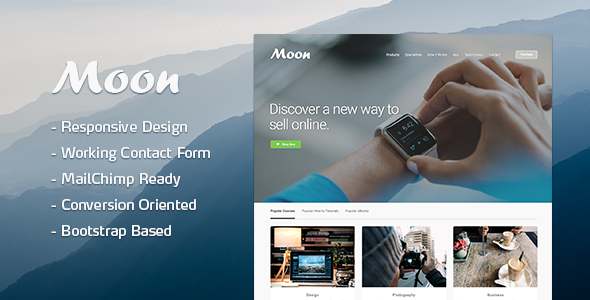 Moon Responsive Lead Generating Landing Page
           TFx