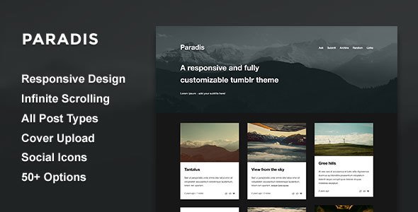 Paradis - A Minimalistic Grid Theme
           TFx