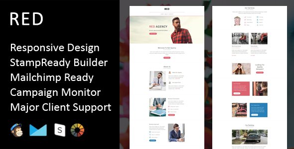 Red - Multipurpose Responsive Email Template + Stampready Builder
           TFx