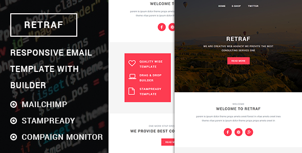 Retraf - Responsive Multipurpose Email template with Stampready builder
           TFx