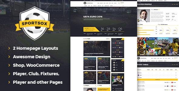 Sportsox | Sport Team Clubs PSD Template
           TFx