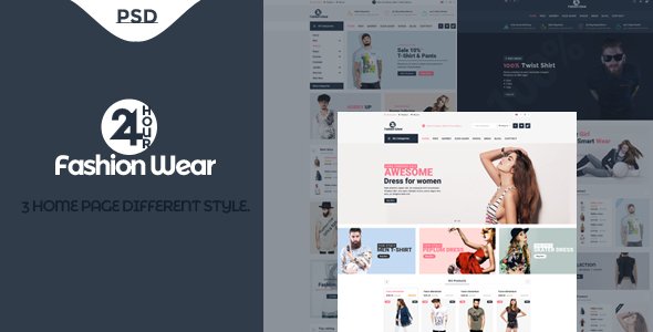 24 Hour Fashion Wear eCommerce PSD Template
           TFx