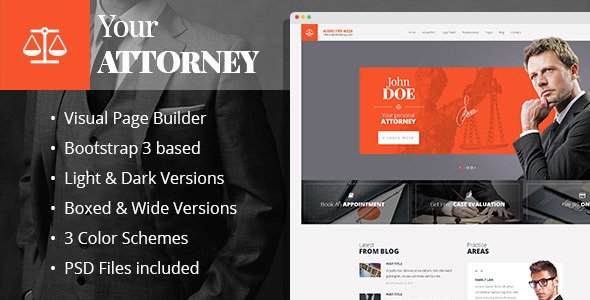 Attorneys - law firm/private lawyer HTML template with Builder
           TFx