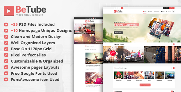 BeTube PSD Template
           TFx