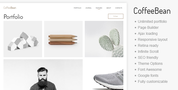 CoffeeBean - Easy & Simple Portfolio for Freelancers, Studios and Photographers
           TFx