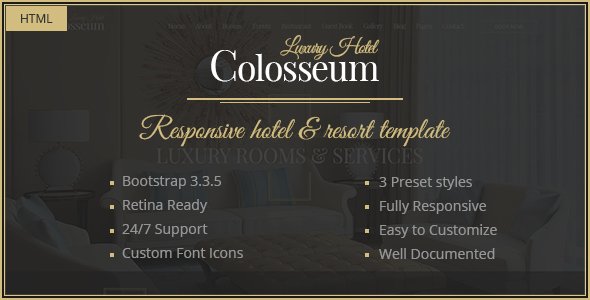 Colosseum Hotel - Hotel & Resort Responsive HTML Template
           TFx