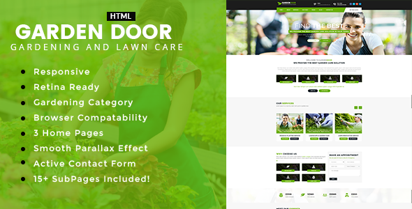 Garden Door - Gardening and Landscaping HTML Template
           TFx