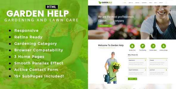 Garden Help - Gardening and Landscaping HTML Template
           TFx