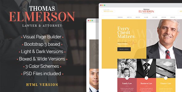 Lawyer & Attorney - Personal Lawyer and Law company HTML template with Builder
           TFx