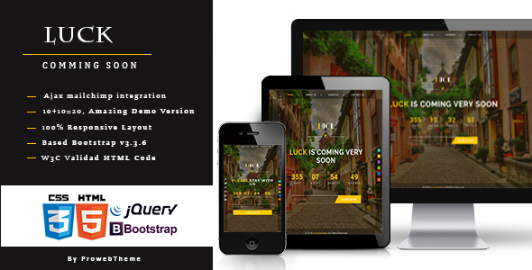 Luck Responsive Coming Soon Page
           TFx