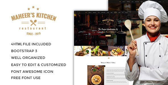 Maheer Kitchen - One Page Restaurant HTML Template
           TFx