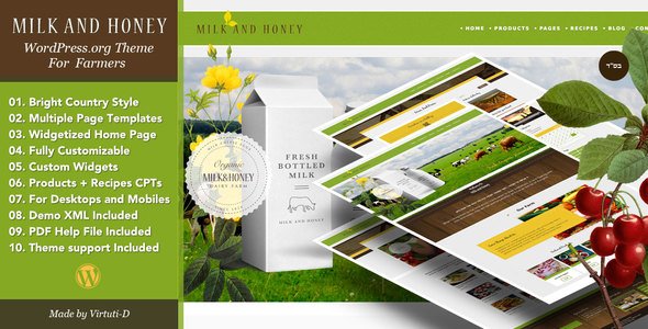 Milk And Honey–WP Theme For Farmers and Agriculture Business
           TFx