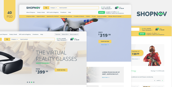 Shopnov - eCommerce Multi-Used Template PSD
           TFx