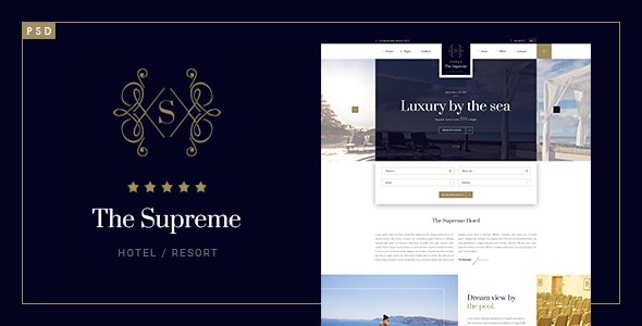 The Supreme - Luxury Hotel | Resort PSD Template
           TFx
