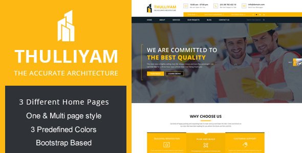 Thulliyam Architecture Builder Construction HTML Template
           TFx
