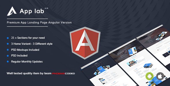 AppLab - Premium App Landing Page Angular Version
           TFx
