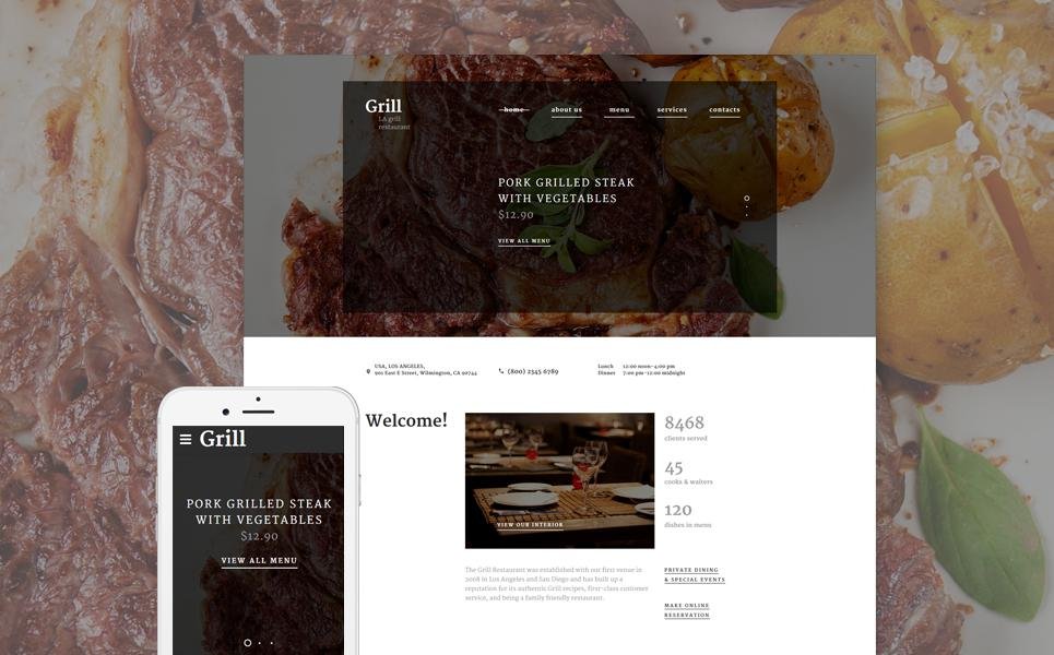 BBQ Restaurant Responsive Website Template TMT