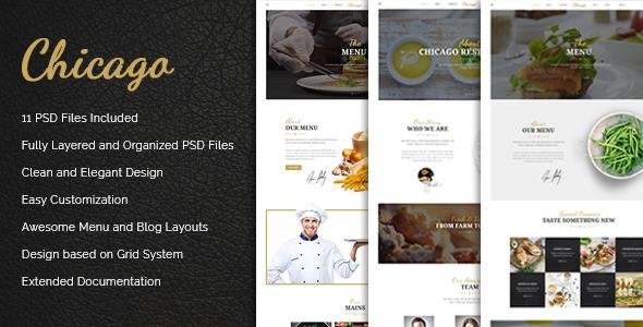 Chicago - Multi-Purpose Restaurant PSD Template
           TFx