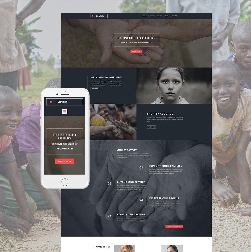 Child Charity Responsive Moto CMS 3 Template TMT